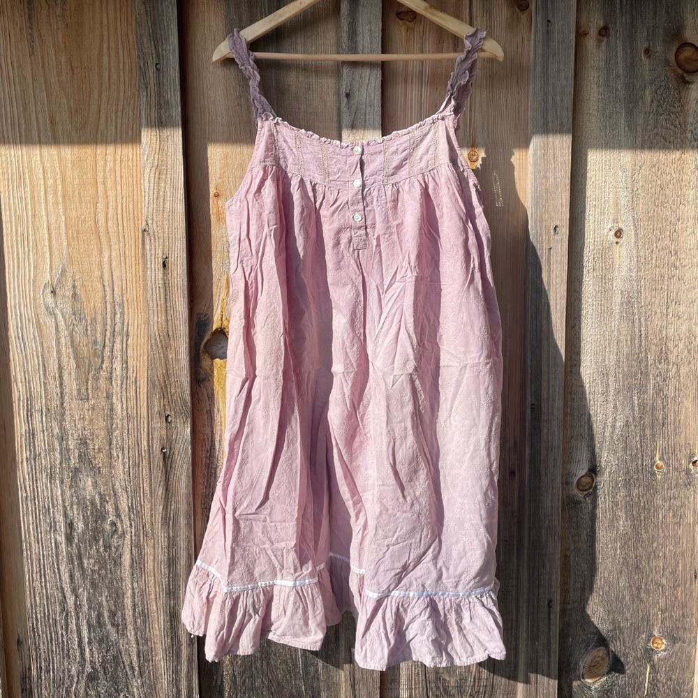 Vintage naturally dyed with flowers mini dress - low back